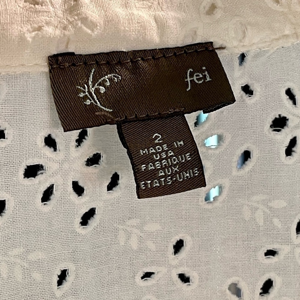 Anthropologie Fei Eyelet Shirt Size 2 - Picture 7 of 7